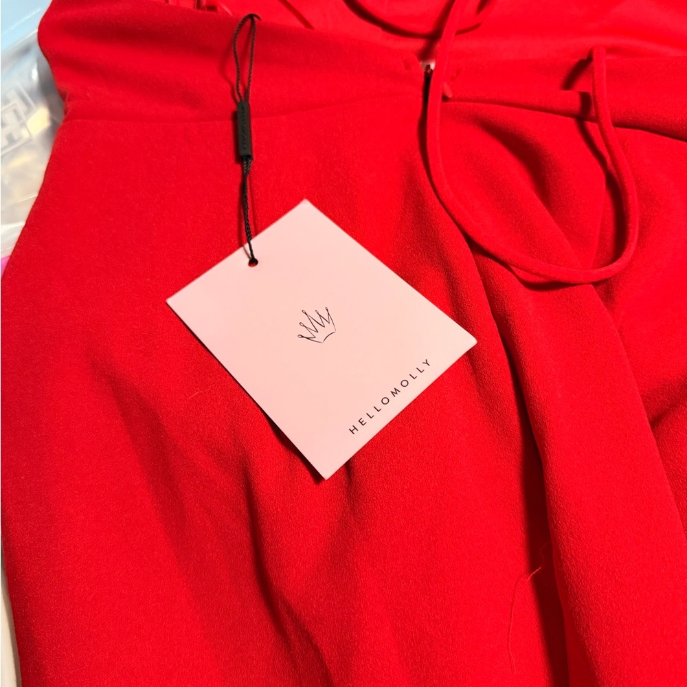 Hello Molly Vibrant Red One-Shoulder Dress - Picture 7 of 7